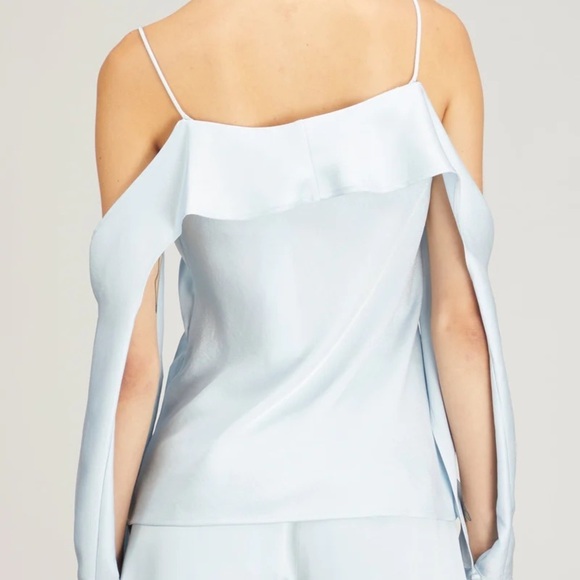 ❤️ Brand new with tags Jonathan Simkhai Diane off shoulder top in light sky - Picture 2 of 10
